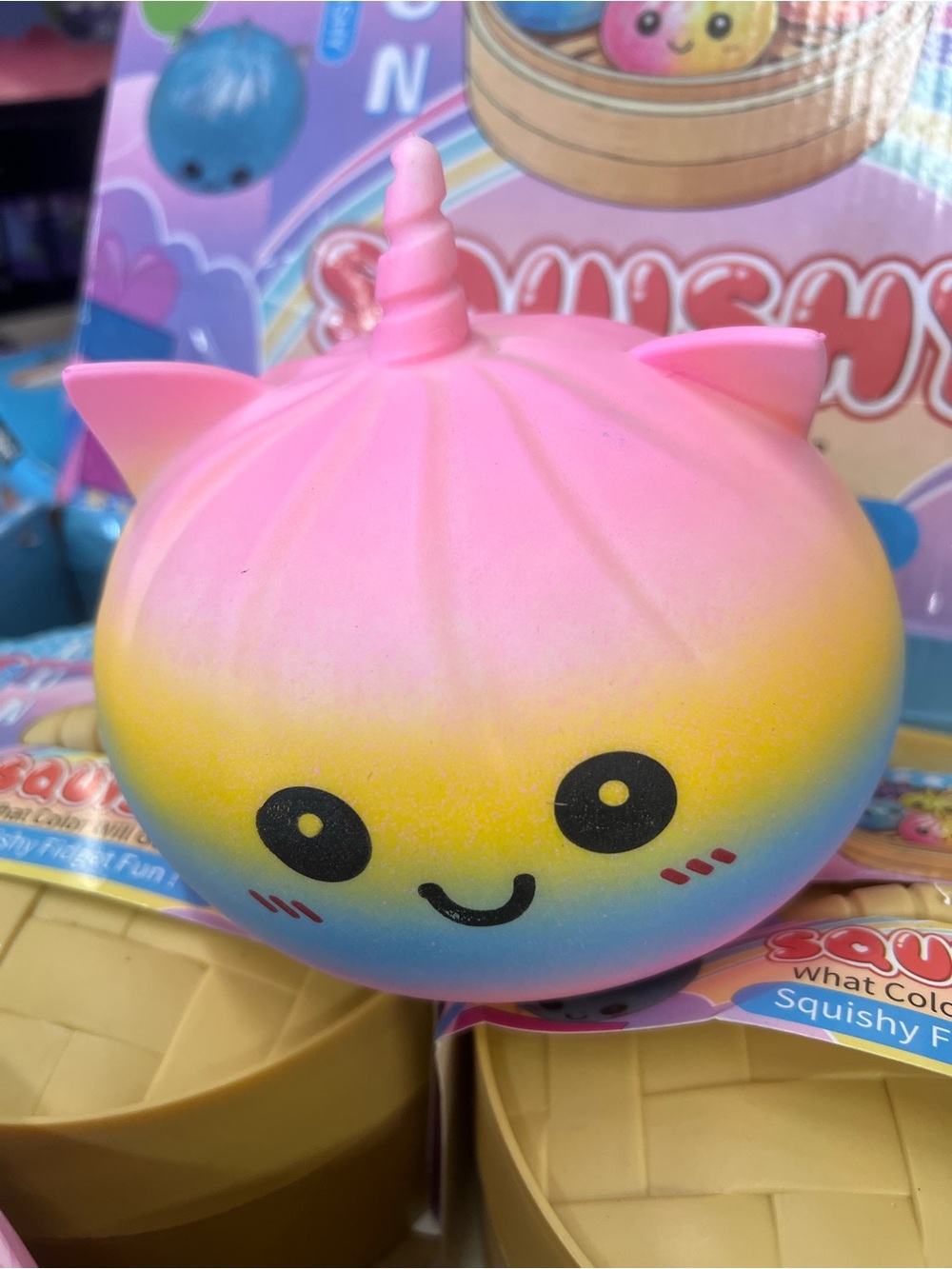 Cute Pink Rainbow Unicorn Squishy Toy - Soft Party Favor